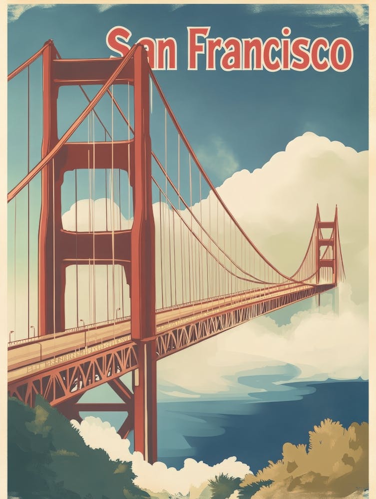 Aihrgdesign A Vintage Travel Poster Of San Francisco