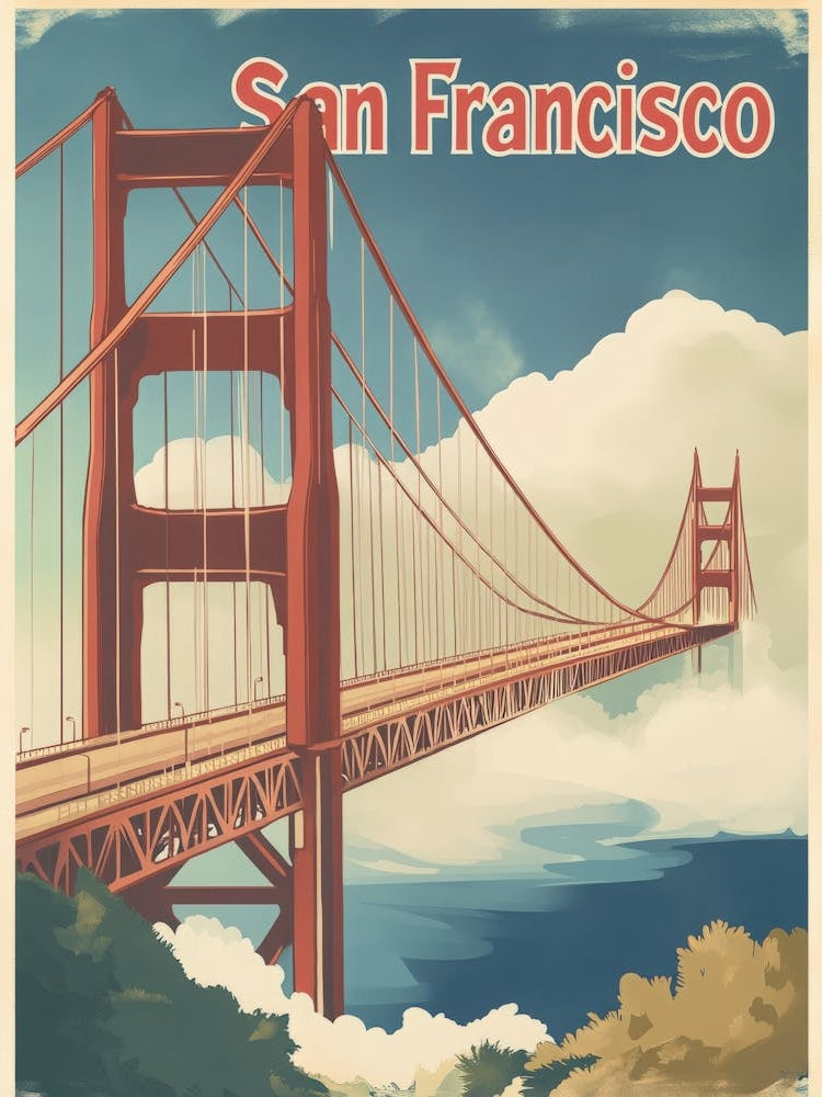 Aihrgdesign A Vintage Travel Poster Of San Francisco