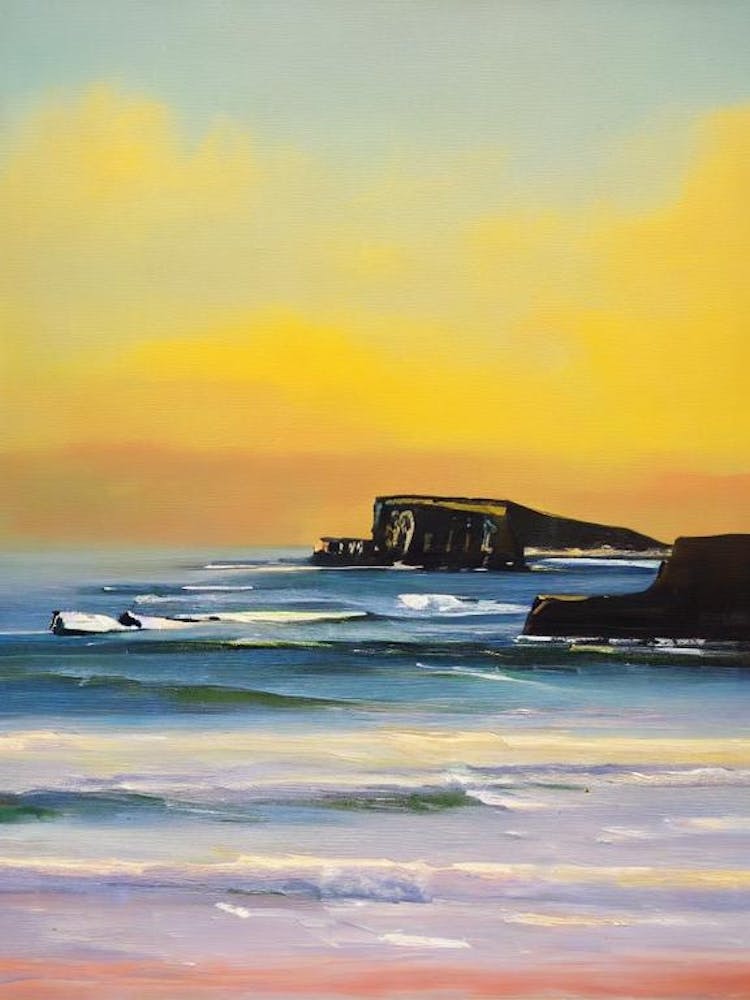 Watergate Bay Beach, Cornwall Bright Abstract