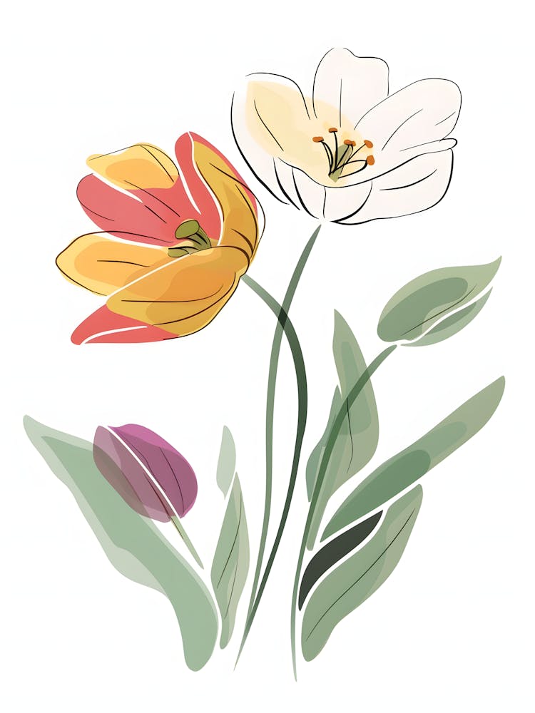 Minimalist Flower Line Art