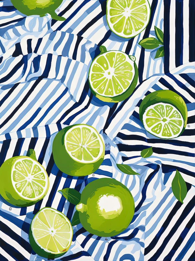 Limes Fruit Summer Illustration 1