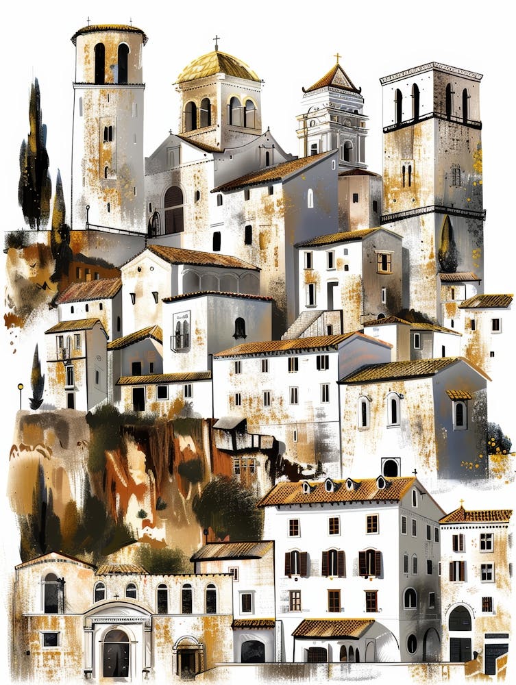 Old Town In Spain