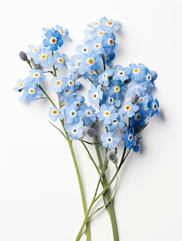 Art Botanique Fleurs Sauvages Pressées Myosotis 1