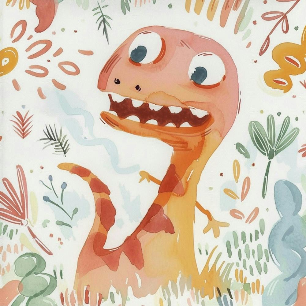 Cute Muted Pastels Tyrannosaurus Rex  Dinosaur  2