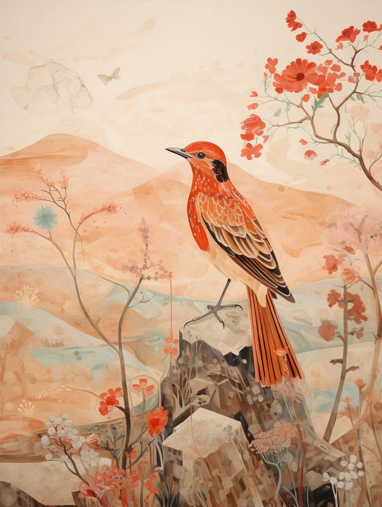 Rouge-gorge 1 Peinture d'oiseau détaillée