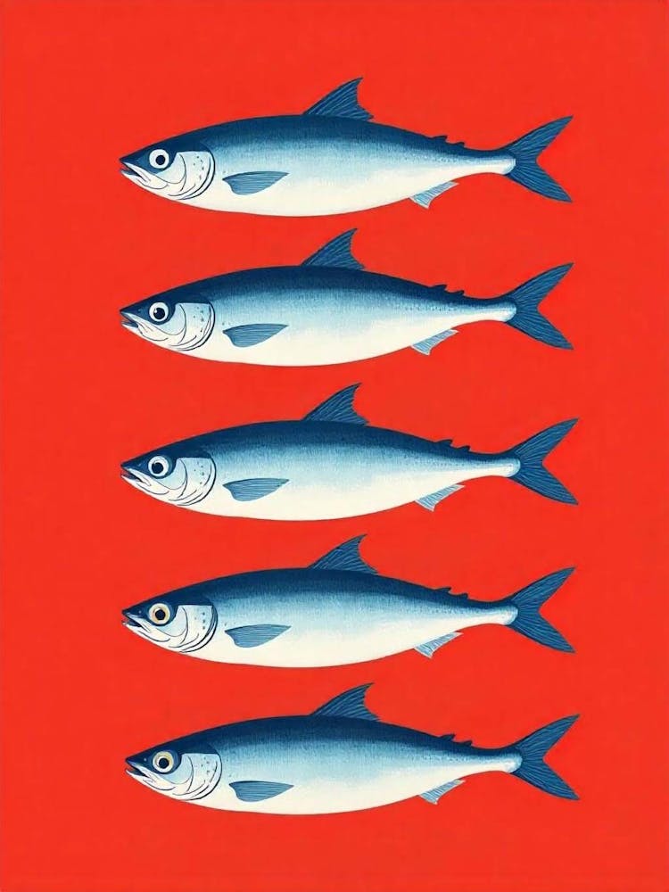 Sardines On Berry Red (1)