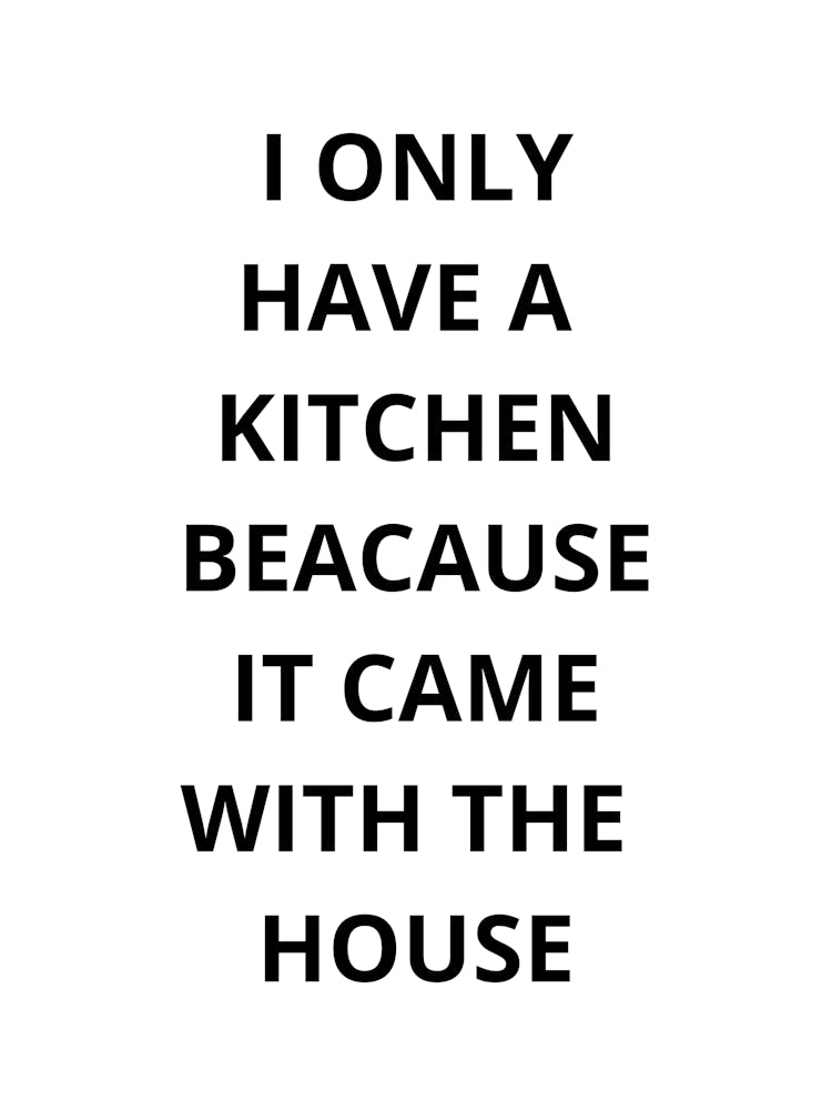I Only Have A Kitchen Because It Came With The House