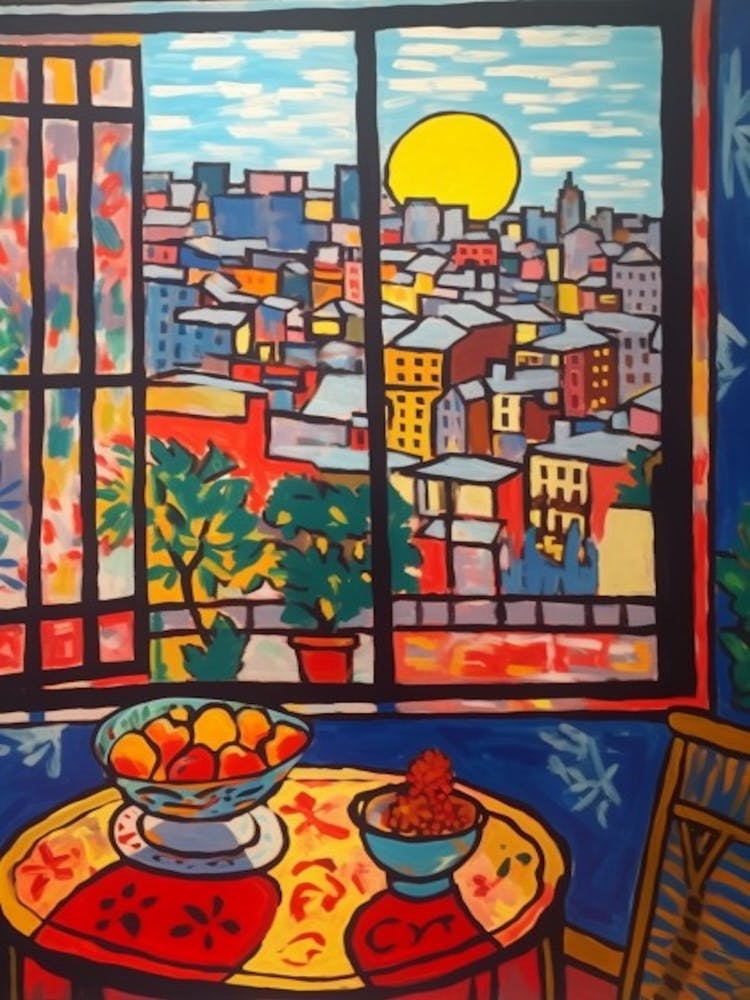 Window View Of Tokyo In The Style Of Fauvist 2