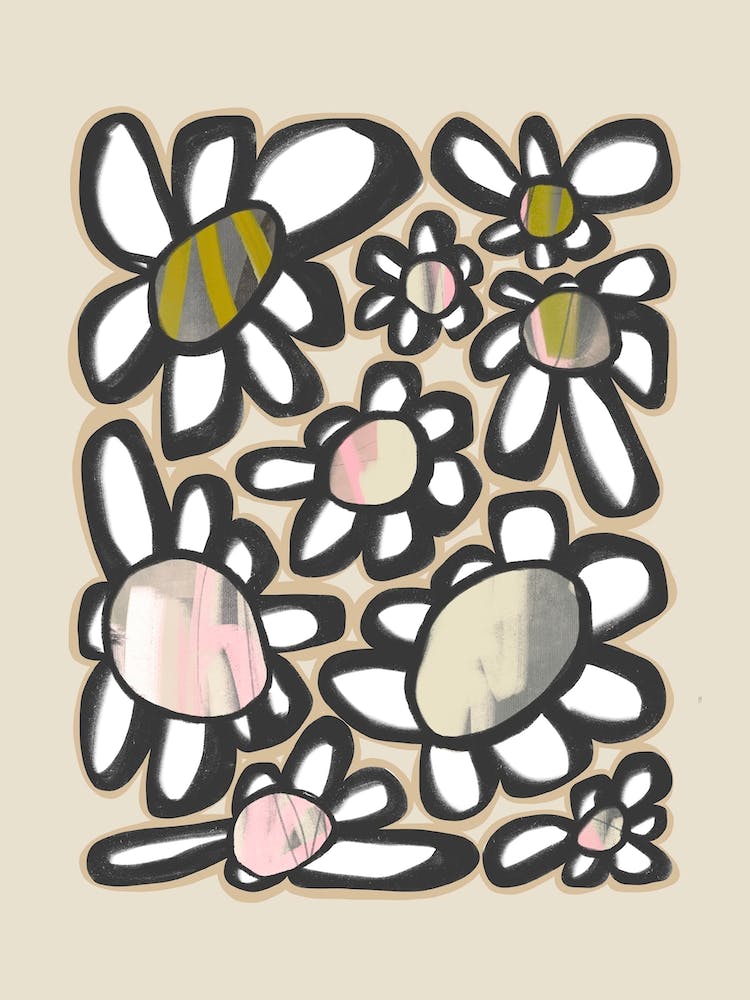 Bold Flowers Brown Pink