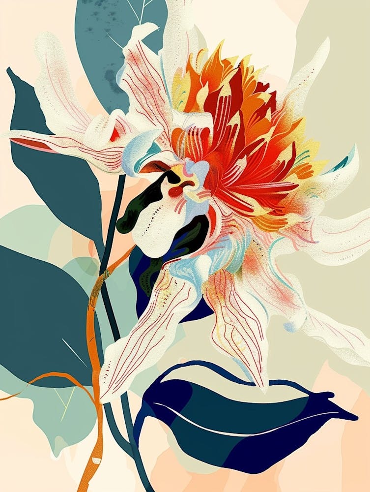 Colourful Flower Illustration Dahlia 2