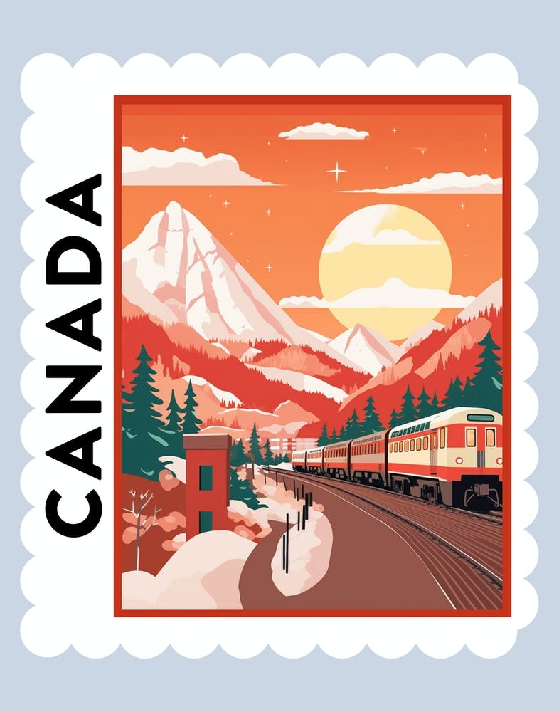 Canada 1 Travel Stamp Poster