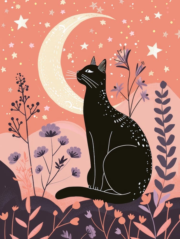 Black Cat In The Moonlight 2