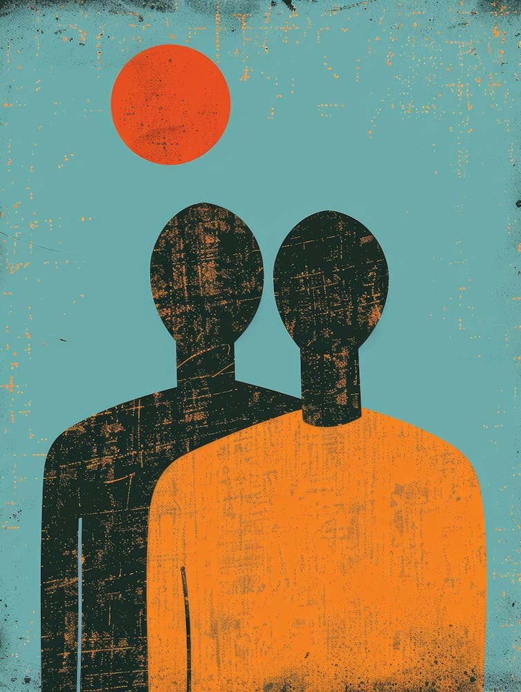 Two People In Front Of The Sun