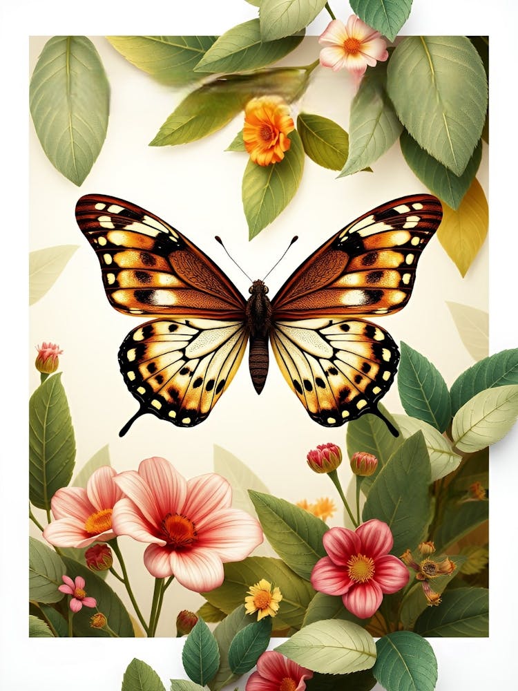 Butterfly And Flowers 6