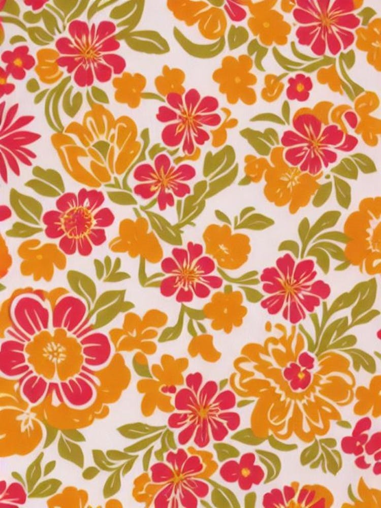 Bellflower Floral Print Warm Tones 1 Flower