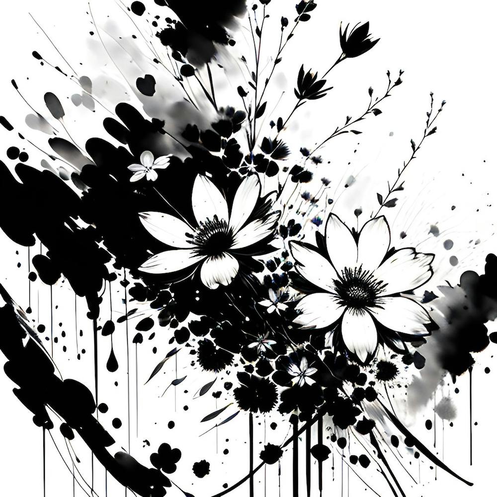 Black And White Flowers 3