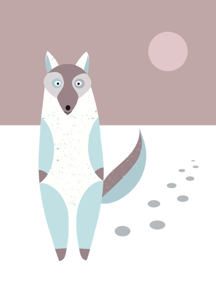 Artic fox Scandinavian style - Arctic animals
