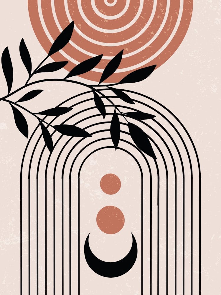 Abstract Modern Minimal Geometric Branch Leaves
