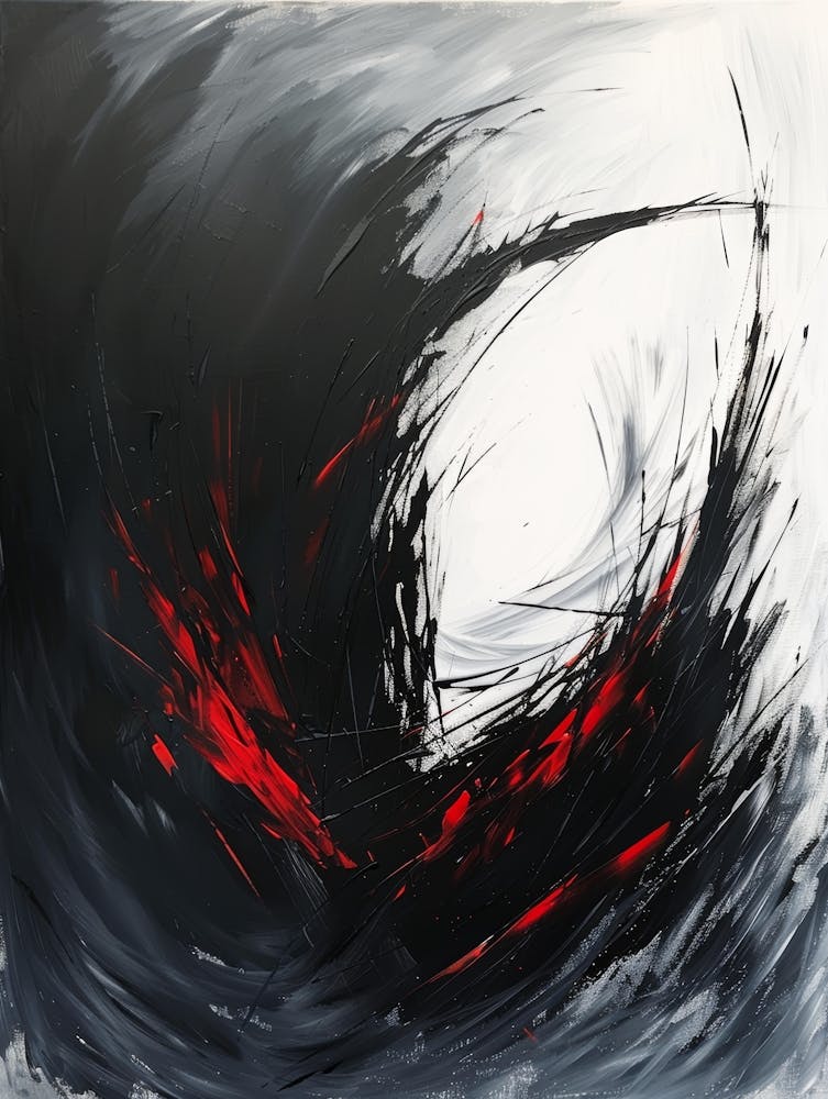 Abstract Black And Red Painting 1