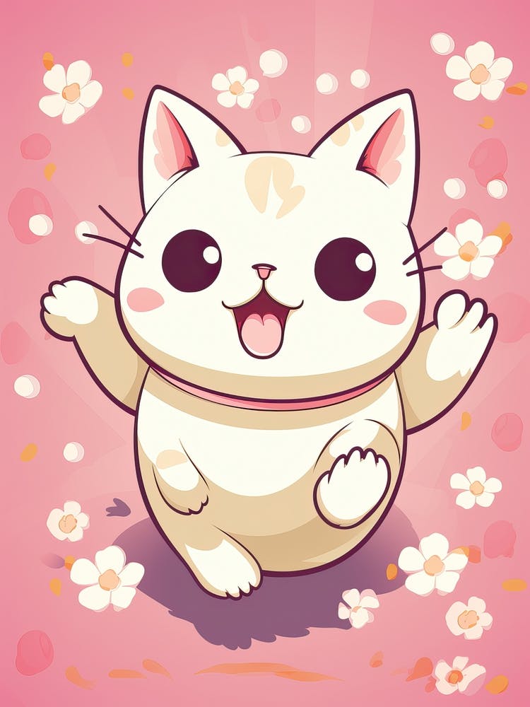 Kawaii Cat Drawings Running 2