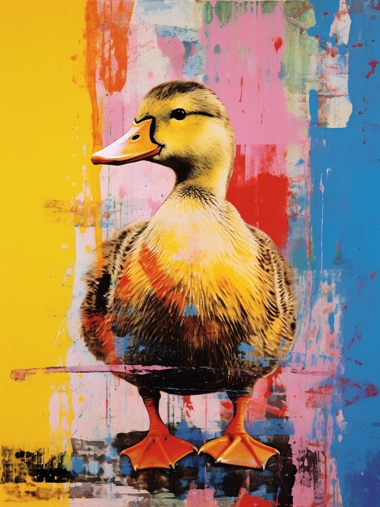 Duck Pop Art Risograph Inspired 4