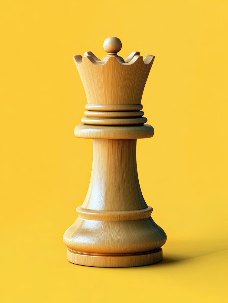 Chess Queen On Yellow Background