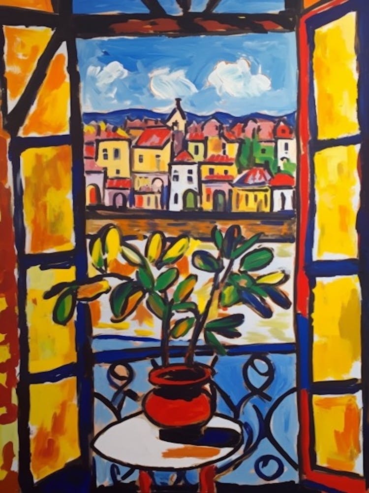 Window View Of Paris In The Style Of Fauvist 4