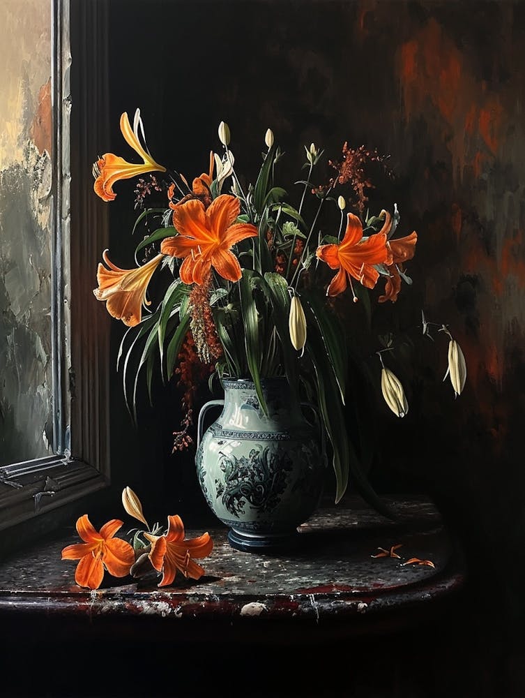 Baroque Floral Still Life Portulaca 3