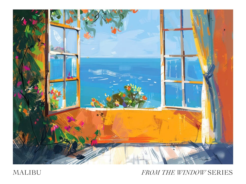 Malibu From The Window Series Poster Painting 2