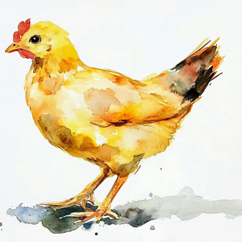 Chicken Watercolor Painting