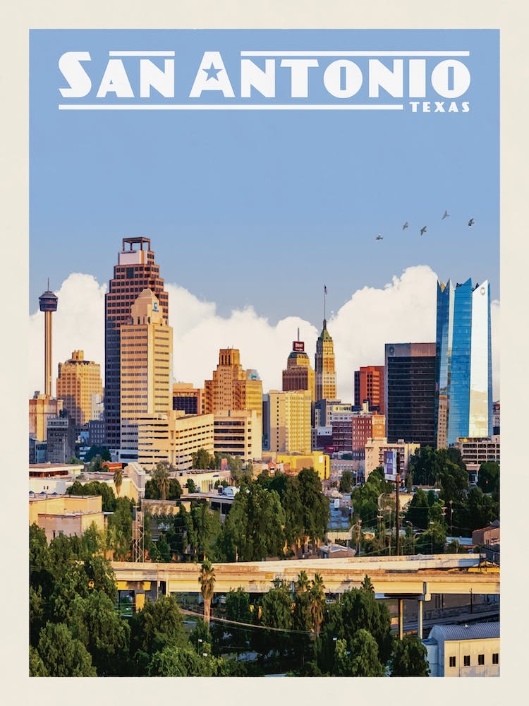 San Antonio Texas Travel Poster