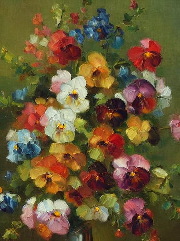 Stiefmütterchen-Gemälde 3 Blumen