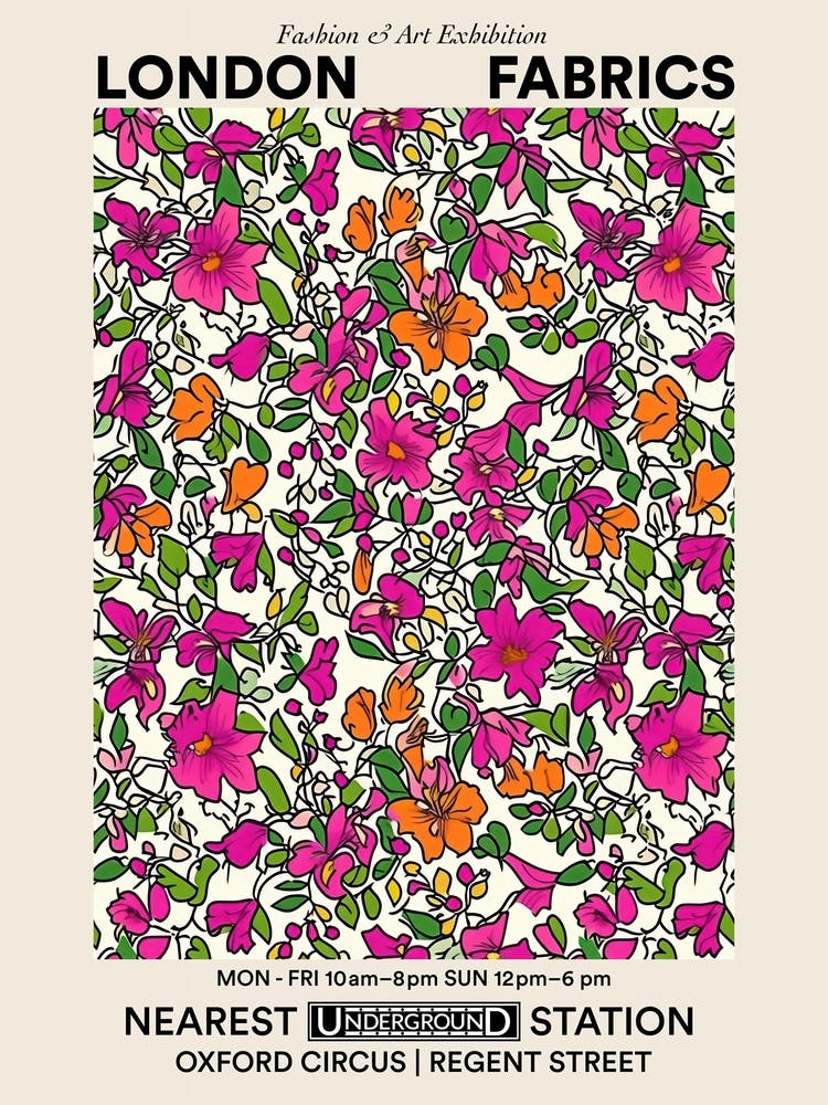 Poster Aster Amaze London Fabrics Floral Pattern 9