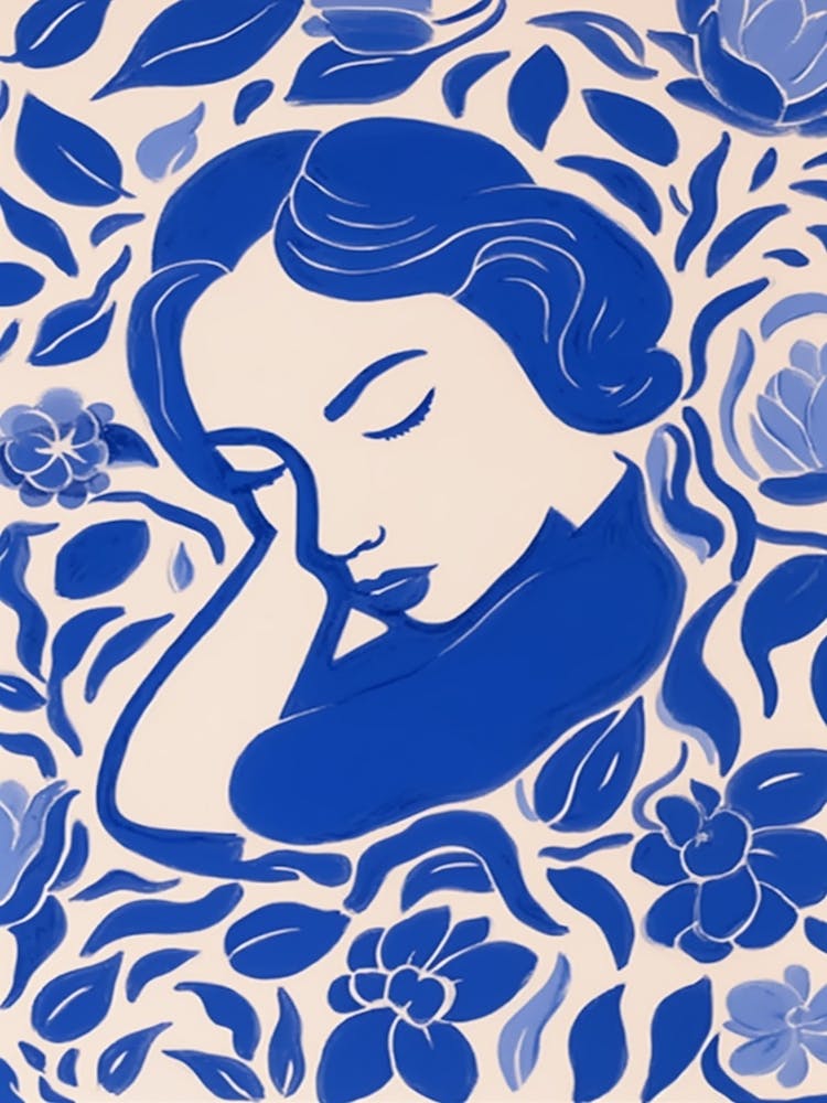 Blue Woman Silhouette 6