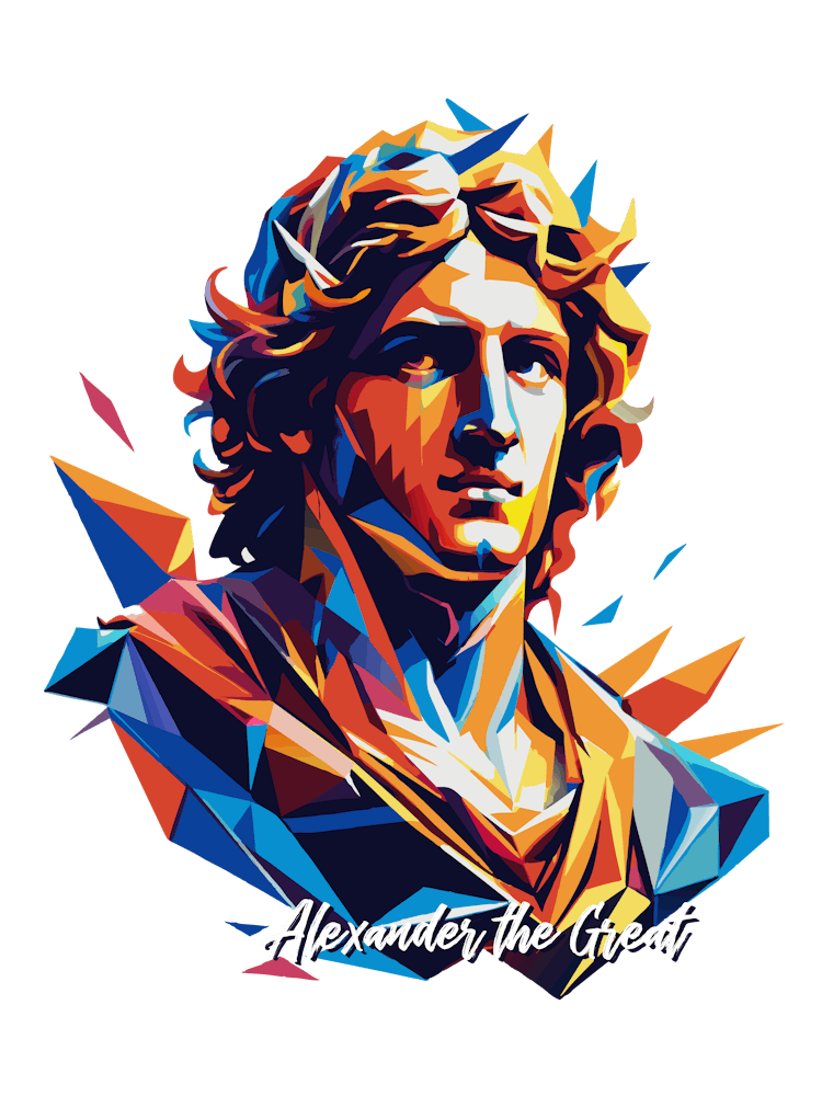 Alexander The Great 2 Portrait WPAP Pop Art