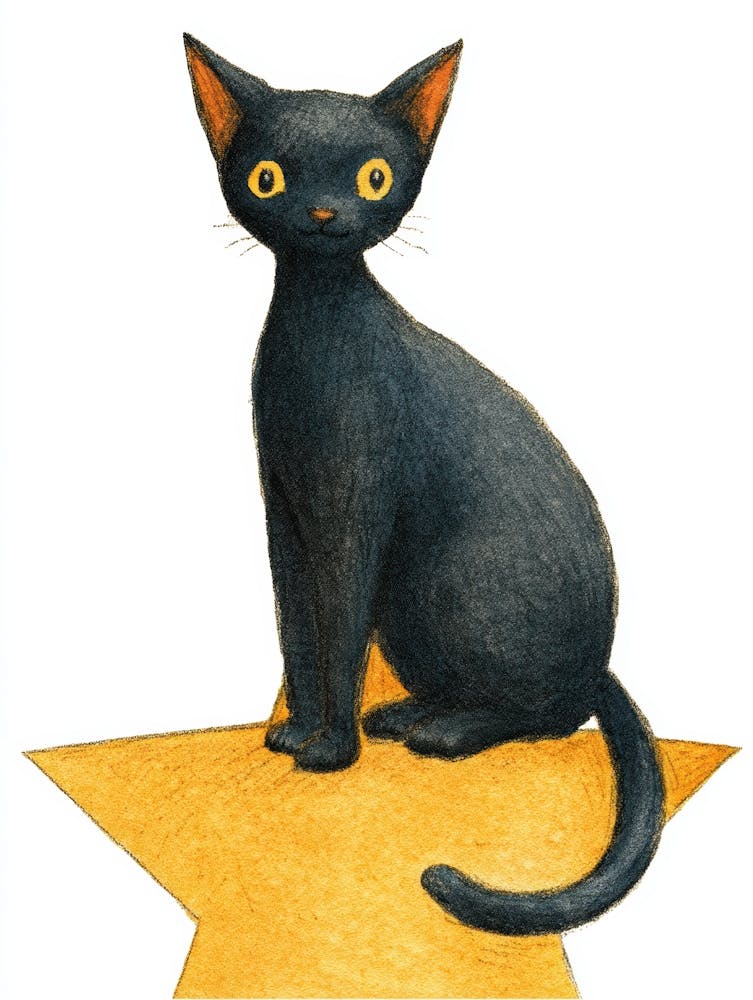 Black Cat On Star 3