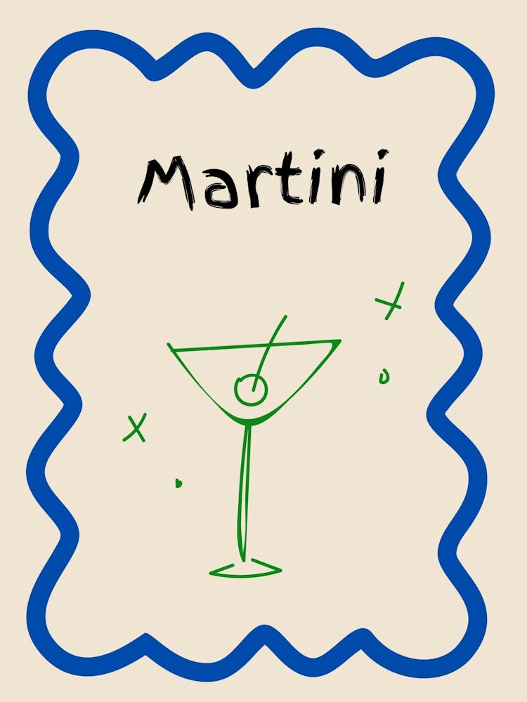 Martini Doodle Poster