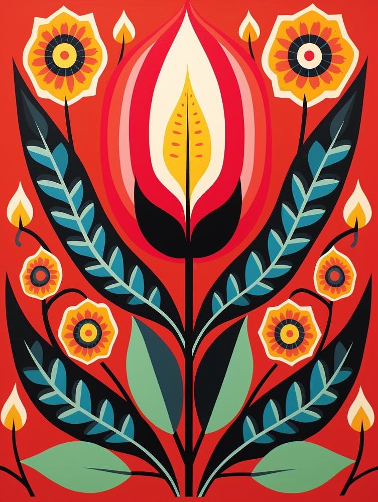 Peinture Motif Floral Tulipe 3