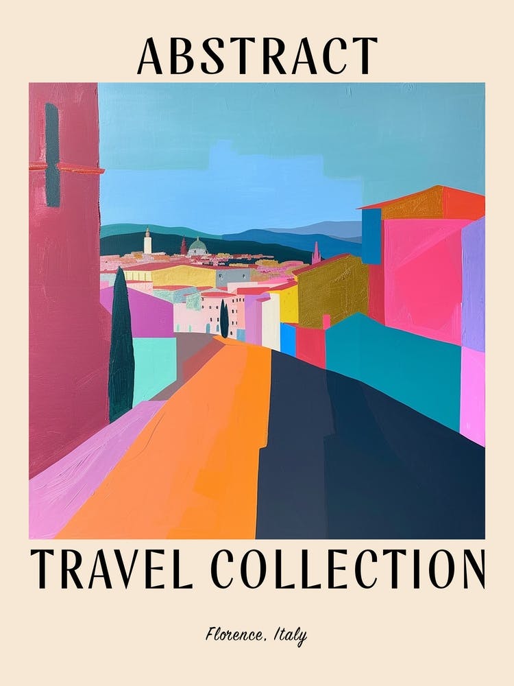 Abstraktes Reisekollektion Poster Florenz Italien 4