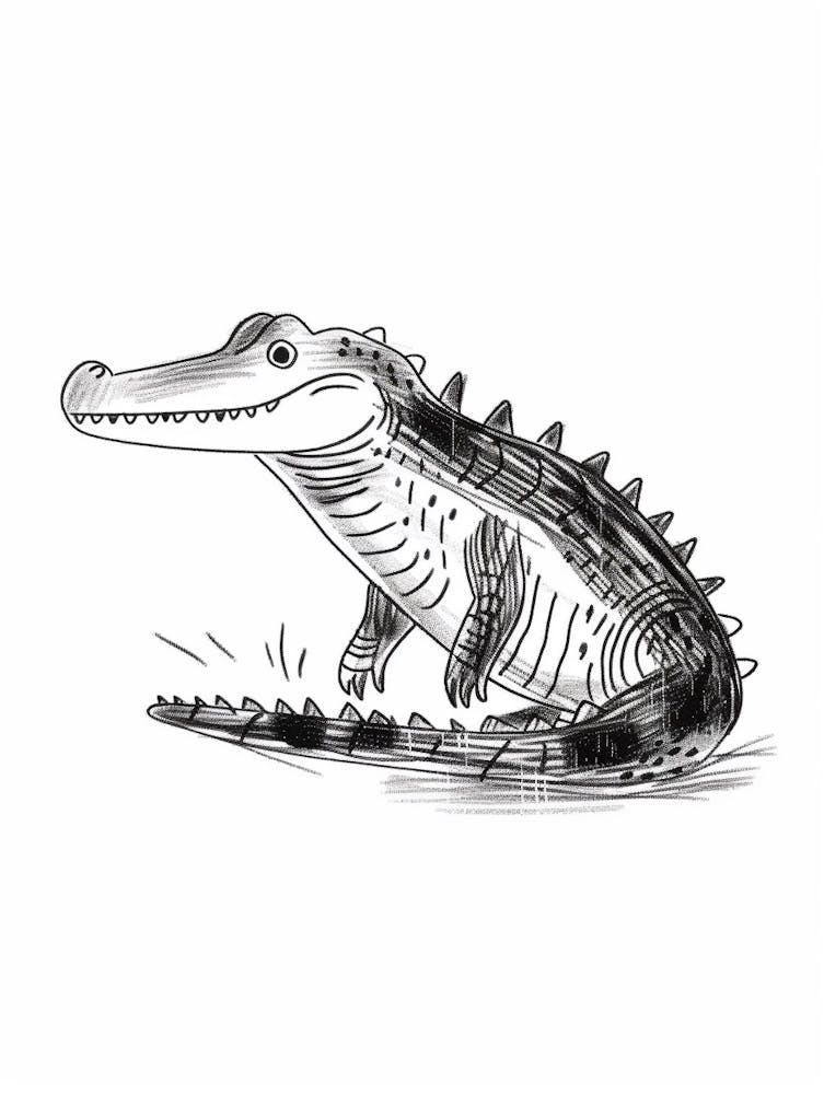 B&W Crocodile