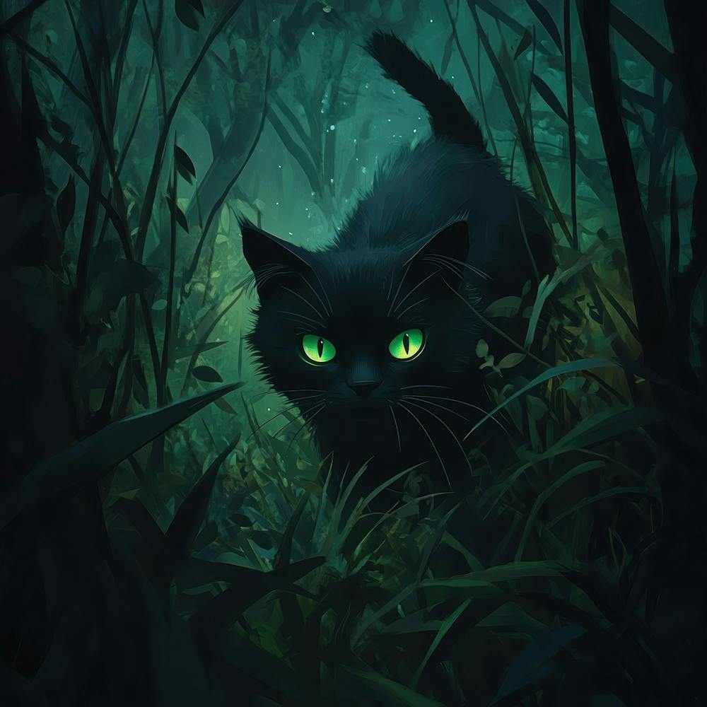 Black Cat In The Forest 7