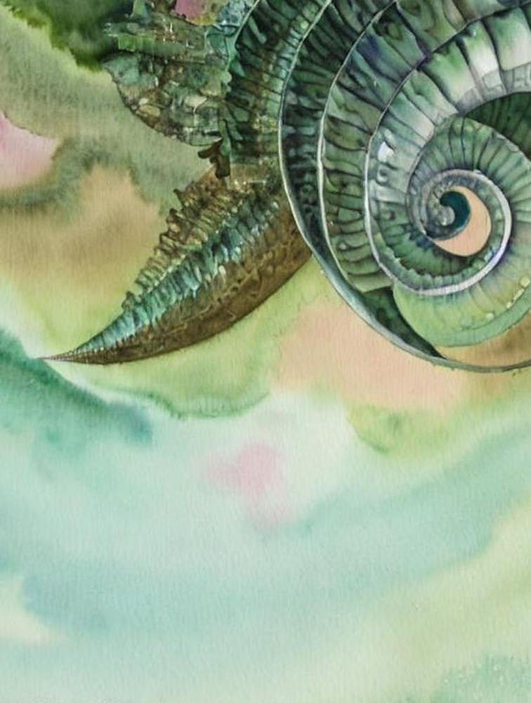 Helicoprion II Storybook Watercolour