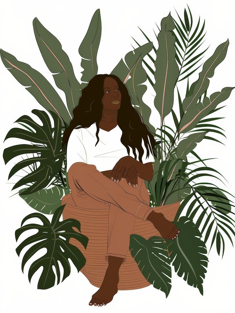 Black Woman In A Basket