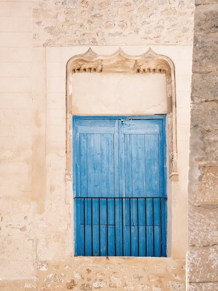 Balcony with blue door in Eivissa // Ibiza Travel Photography
