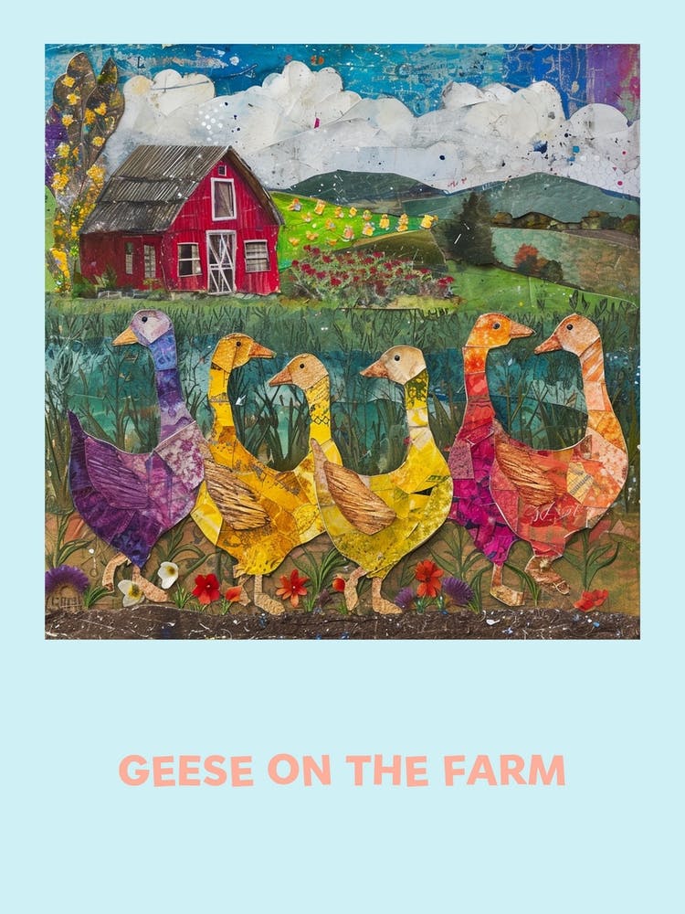 Geese On The Farm Poster 3
