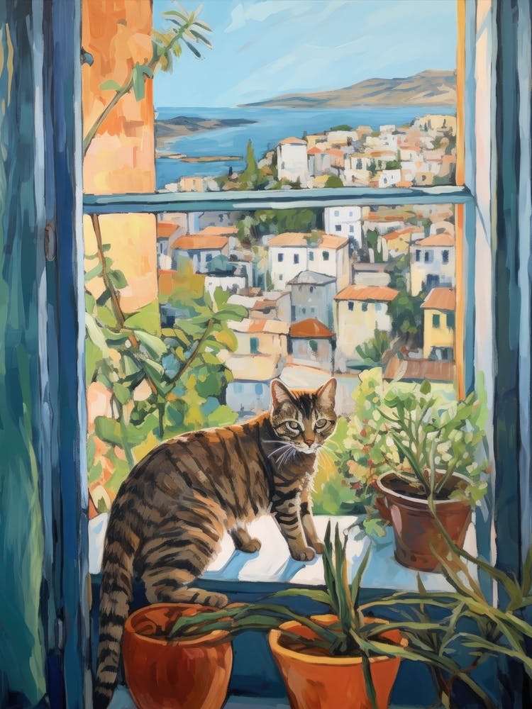 Katze Auf Einem Fensterbrett