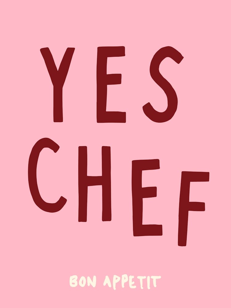Yes Chef Pink Print