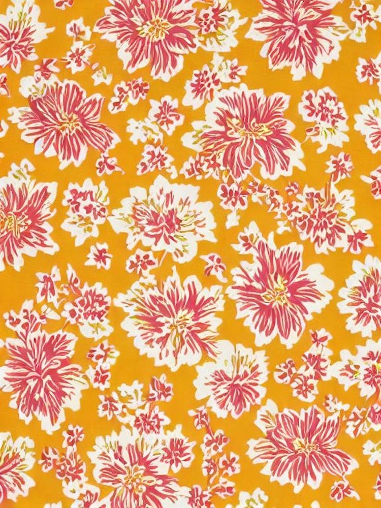 Jack In The Pulpit Floral Print Retro Pattern 2 Flower