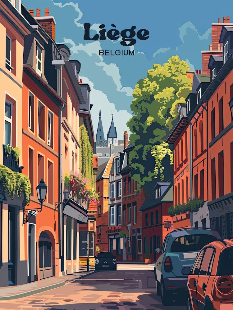 Liege Wallonia Belgium Travel Art