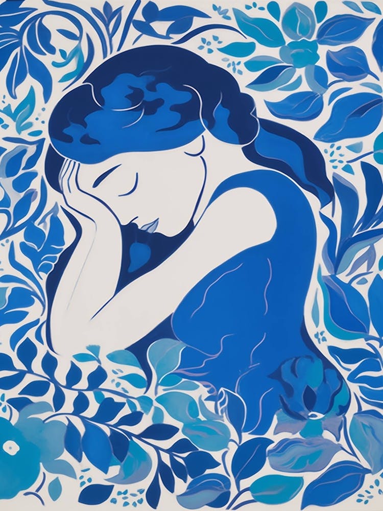 Blue Woman Silhouette 10